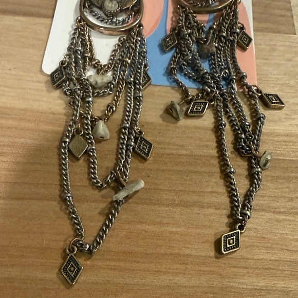 Boho Chain Earrings With Stones - Picture 5 of 5